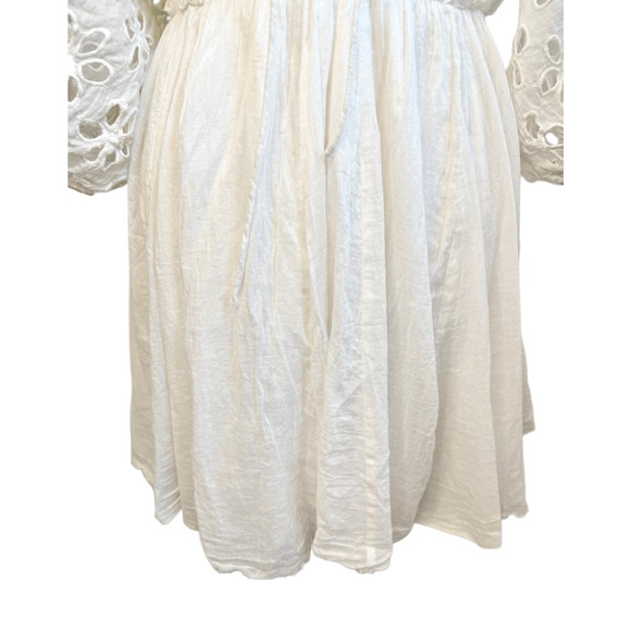 Free People Bella Note White Eyelet Mini Dress S - Picture 7 of 13